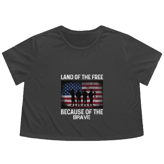 Land of the free because of the brave Flowy Cropped Tees