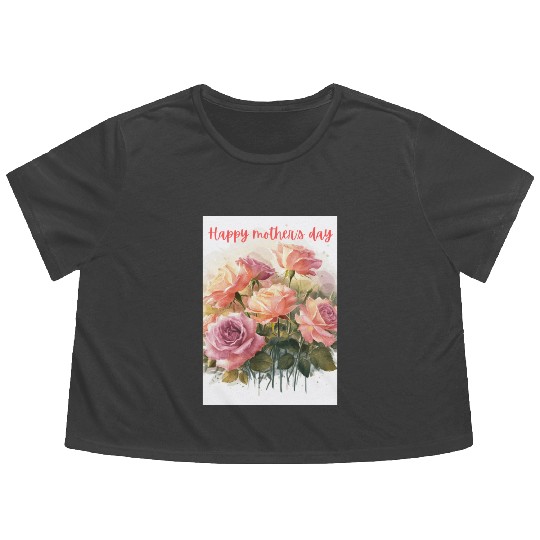 Mothers Day Flowy Cropped Tees