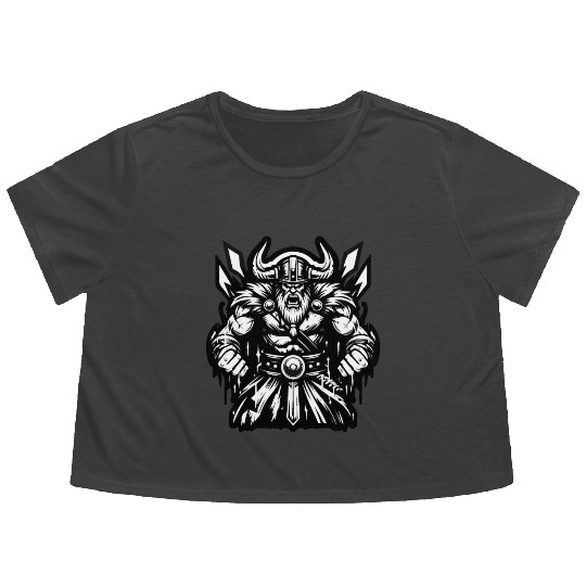 Powerful Viking Warrior Version 2 Flowy Cropped Tees