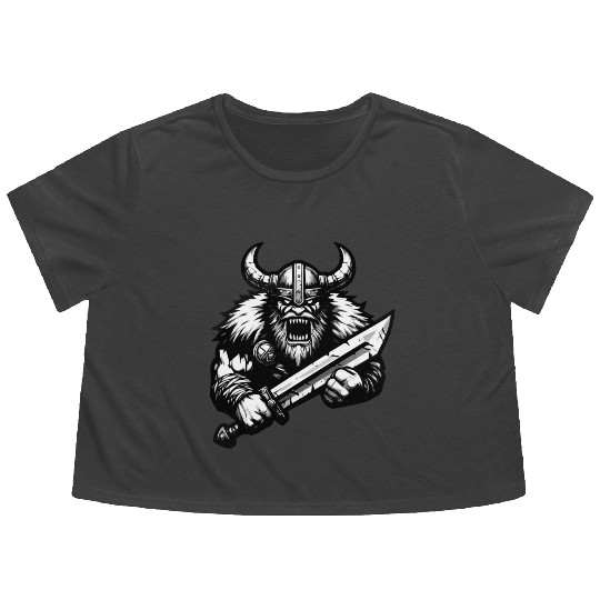 Powerful Viking Warrior Version 3 Flowy Cropped Tees
