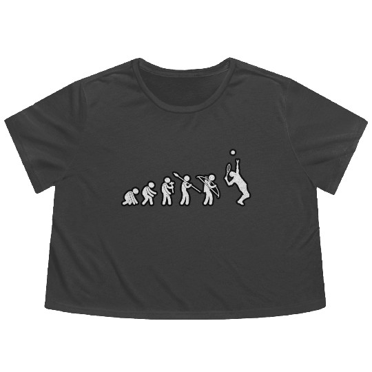 Evolution Tennis White Grunge Flowy Cropped Tees