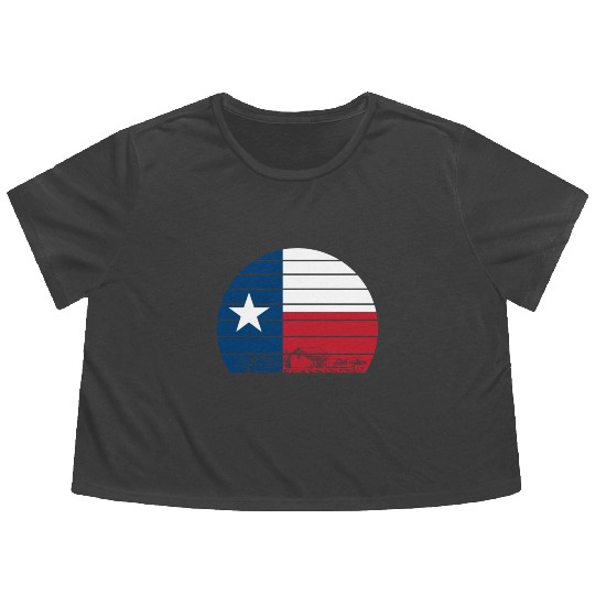 Retro Texas Flowy Cropped Tees