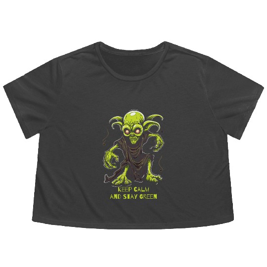 Keep Calm and Stay Green Goblin Flowy Cropped Tees