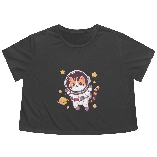 Cosmic Tiger Cub Flowy Cropped Tees