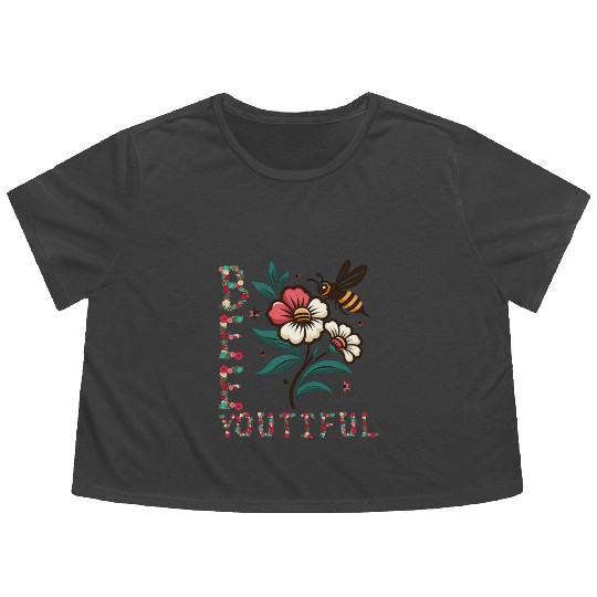 BEEYOUTIFUL Mama of The Bee Birthday Girl Family Flowy Cropped Tees