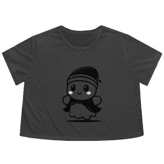 Adorable baby ghost Flowy Cropped Tees