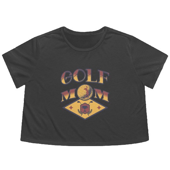 Mother's Day 2024 Golf Mom Cool Golfing Lover Flowy Cropped Tees