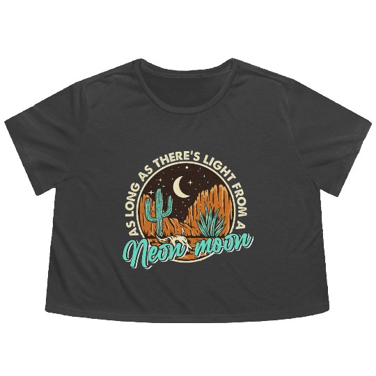 Neon Moon Cactus Country Mountain Vintage Retro Flowy Cropped Tees