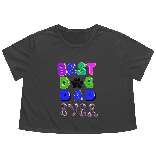 Best dog dad ever Flowy Cropped Tees