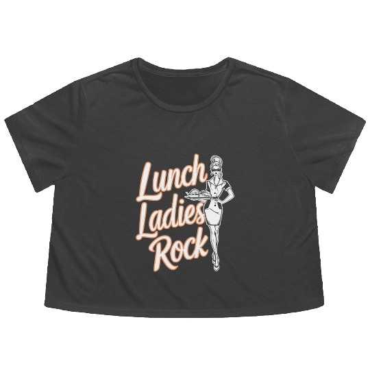 School Lunch Lady School Worker Cafeteria Lady Flowy Cropped Tees