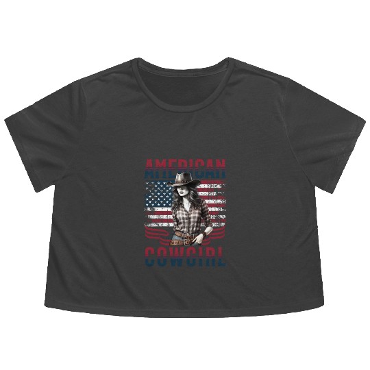 American Cowgirl Flowy Cropped Tees