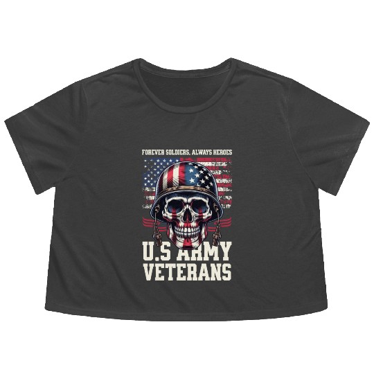 Skull Army Flowy Cropped Tees Design Template