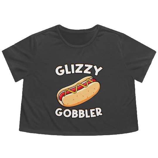 Hot Dog Glizzy Gobbler Number One Glizzy Gladiator Flowy Cropped Tees