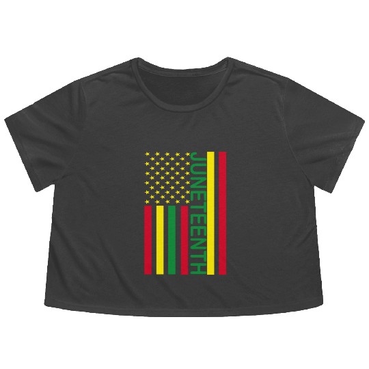 juneteenth USA Flowy Cropped Tees