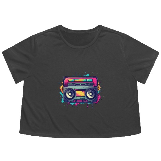Retro Classic Cassette Tape for a 80s Fan Flowy Cropped Tees