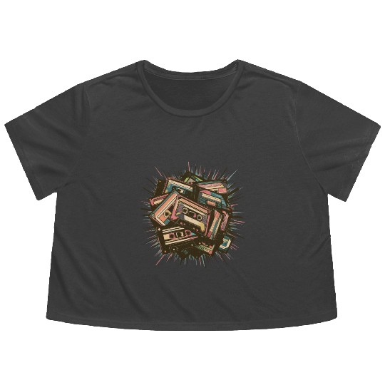 80s Retro Cassette Classic Cassette Tape for a Flowy Cropped Tees