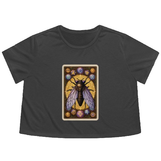 CICADA INVASION 2024 TAROT CARD, CICADAGEDDON 2024 Flowy Cropped Tees