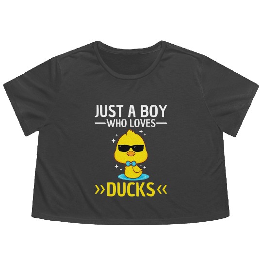 Just A Boy Who Loves Duck Lover Flowy Cropped Tees