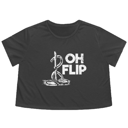 Oh Flip Funny Horseshoe Pitching Flowy Cropped Tees