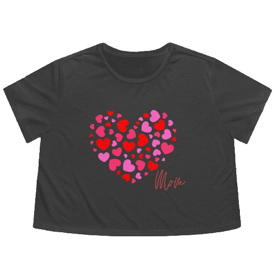 Hearts Love Mom 2 Flowy Cropped Tees
