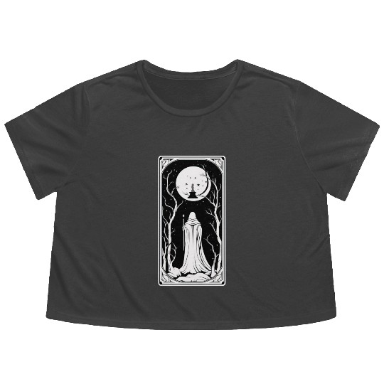 Hermit Tarot Card Astrology Occult Mystical Flowy Cropped Tees