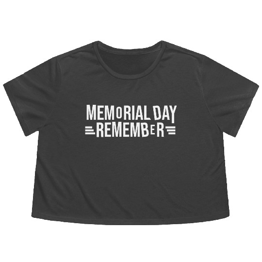 Memorial Day Commemorative Design Flowy Cropped Tees