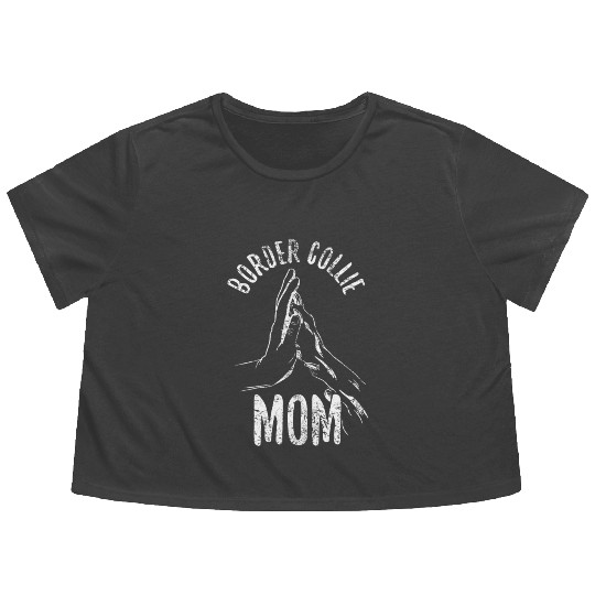 Unique Border Collie Design For Dog Enthusiasts Flowy Cropped Tees