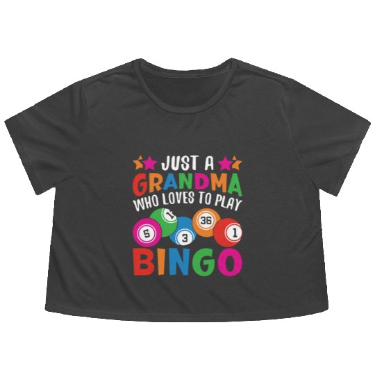 Bingo Grandma Flowy Cropped Tees