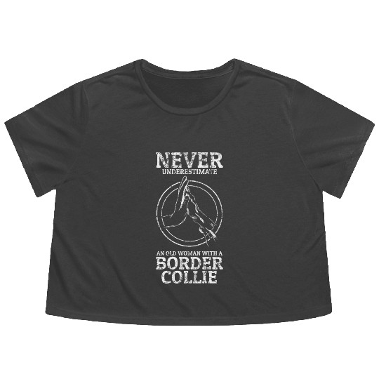 Unique Border Collie Design For Dog Enthusiasts Flowy Cropped Tees