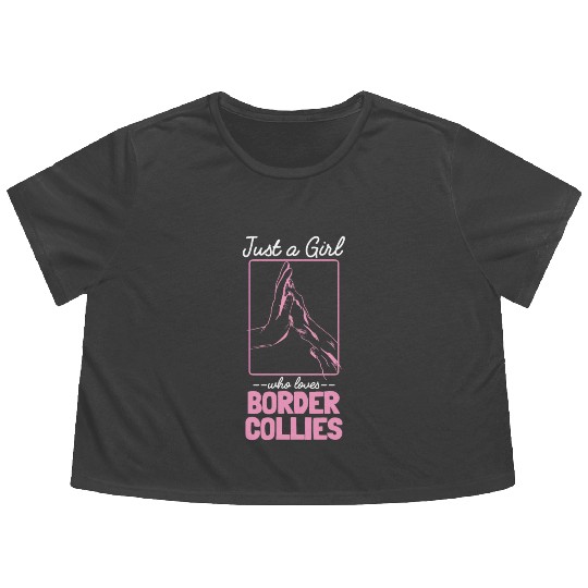 Border Collie Enthusiasts Unique Design Flowy Cropped Tees