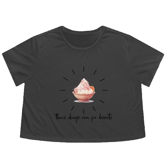there s always room for desserts-sakura shaved ice Flowy Cropped Tees