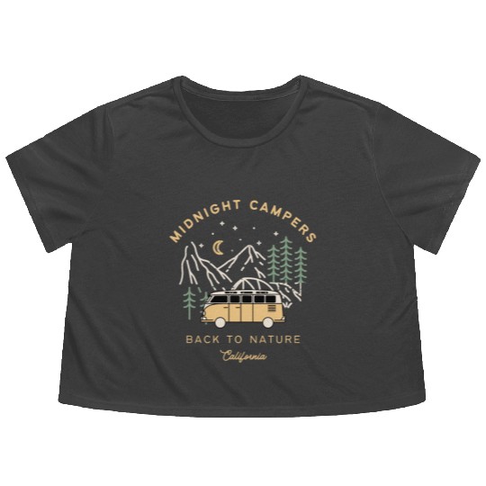 Midnight Campers Back to nature California Flowy Cropped Tees