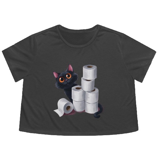cute cat ,Embrace this lightweight and unique Flowy Cropped Tees