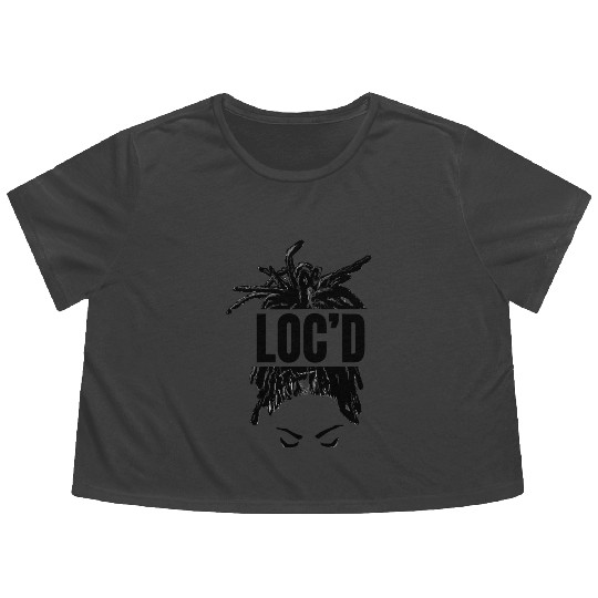 Black Women LOC'd - Funny Melanin Afro Lover Flowy Cropped Tees