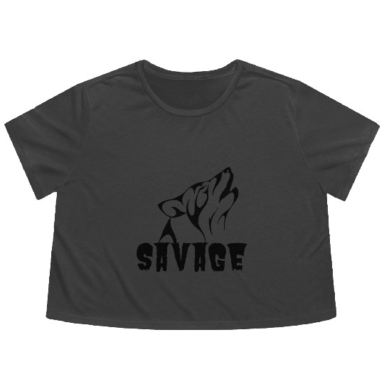 Savage Black Flowy Cropped Tees