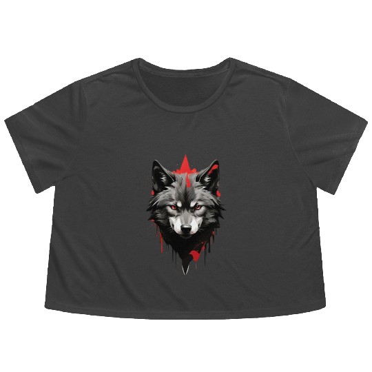 Three Wolf Moon Flowy Cropped Tees