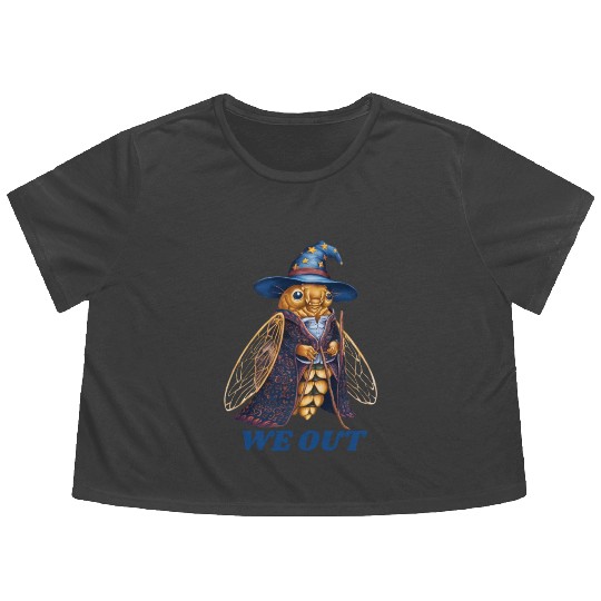 Funny Cicada We Out Cute Cicada Brood Emergence Flowy Cropped Tees