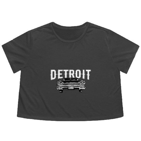 Detroit Michigan American Muscle Car Enthusiast Flowy Cropped Tees