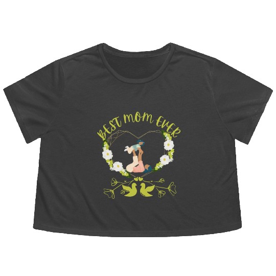 BEST MOM EVER MOTHER AND DAUGHTER DESIGN Flowy Cropped Tees