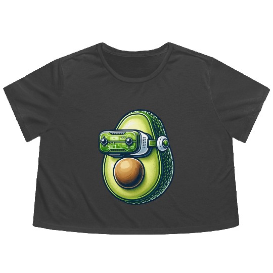Avocado VR Gamer Virtual Reality Flowy Cropped Tees