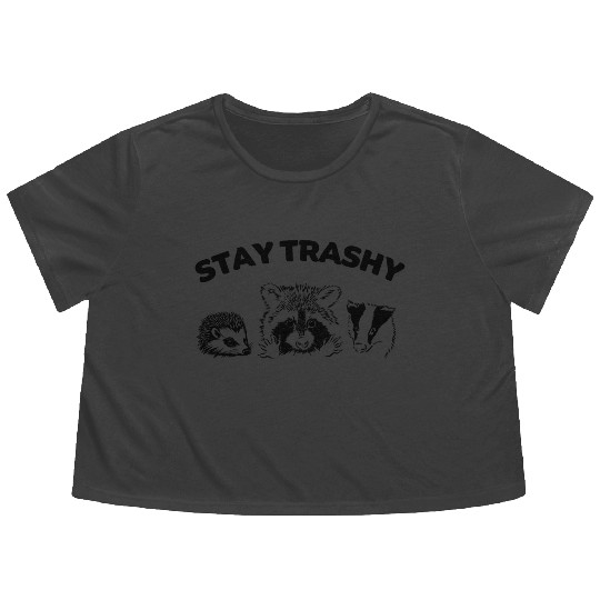 Stay Trashy: Embrace Your Inner Raccoon Flowy Cropped Tees