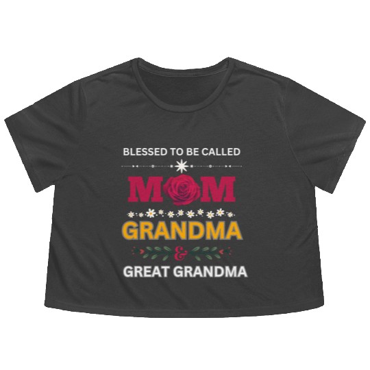 Mother's Day Blessed To Be Called Mom Grandma FUN Flowy Cropped Tees