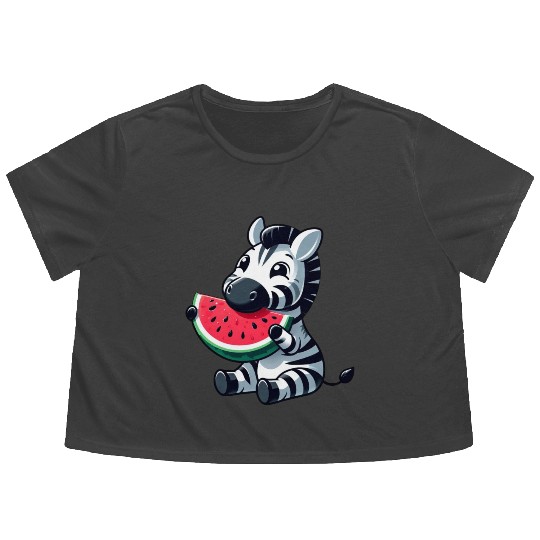 Zebra melon watermelon fruit fruity Flowy Cropped Tees