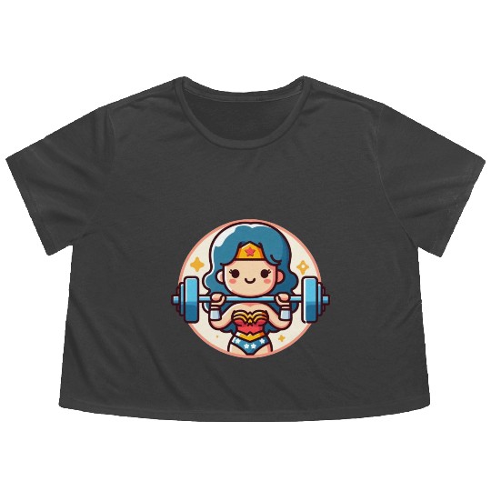 gym girl exercise Flowy Cropped Tees