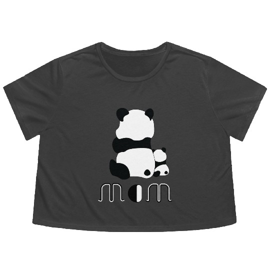 Adorable Panda Cubs Flowy Cropped Tees
