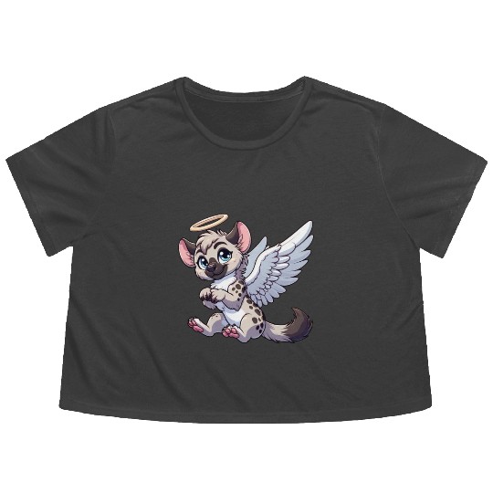 Hyena angel wings halo Flowy Cropped Tees