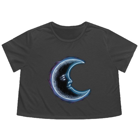 Neon moon Flowy Cropped Tees