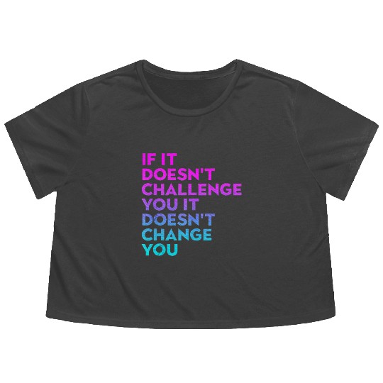 Inspirational Workout Motivational Gym Flowy Cropped Tees