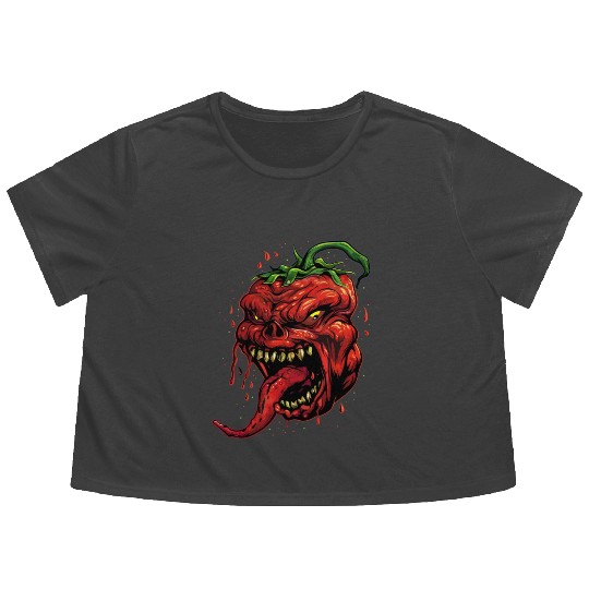 BBQ Hot Chili Carolina Reaper Hot Sauce Gift idea Flowy Cropped Tees