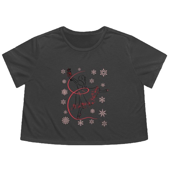 The Nutcracker Ballet and Clara Christmas Holiday Flowy Cropped Tees